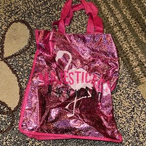 Majestic Fuchsia Glitter Flamingo Tote